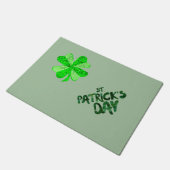 Vintag Green Sequence Kleeblatt St Patrick Glitzer Fußmatte (Schrägansicht)