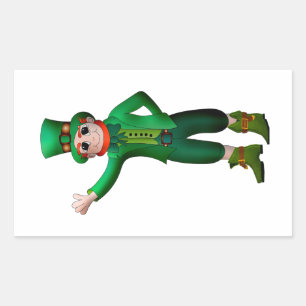Vintag Green St Patrick Irish Leprechaun Rechteckiger Aufkleber