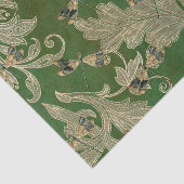 Vintag Green Tan Damask Blumendrachenfliegen Seidenpapier (Ausschnitt)