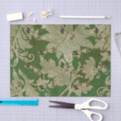 Vintag Green Tan Damask Blumendrachenfliegen Seidenpapier (Handwerk)