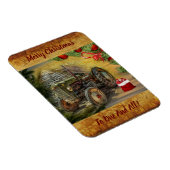 Vintag Green Tractor Barn Weihnachten Magnet (Rechte Seite)
