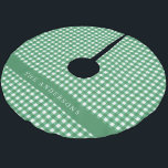 Vintag Green und White Gingham Kariert Personalisi Polyester Weihnachtsbaumdecke<br><div class="desc">Vintag-grün-weiß-Gingham-Kariert-Personalisiert-Brushed-Polyester-Tree-Rock</div>