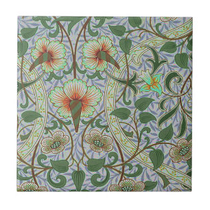 Vintag Green William Morris Daffodil Floral Fliese