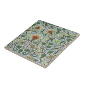 Vintag Green William Morris Daffodil Floral Fliese (Seite)