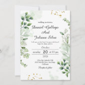 Vintag Greenery Lace Wedding Einladung (Vorderseite)