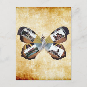 Vintag Greenville South Carolina Fairy Lady Art Postkarte