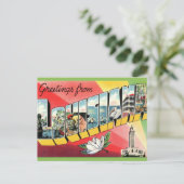 Vintag Greetings Louisiana Postkarte (Stehend Vorderseite)
