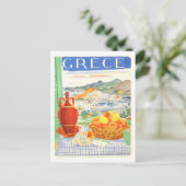 Vintag Griechenland Reiseplakat Postkarte (Stehend Vorderseite)