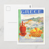Vintag Griechenland Reiseplakat Postkarte (Vorne/Hinten)