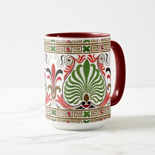Vintag Griechisch Frieze Pattern Tasse (VorderseiteRechts)