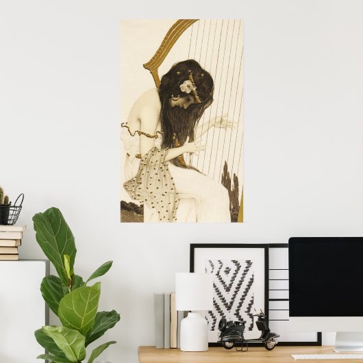 Vintag-Griechisches Harpisposter Poster (Heimbüro)