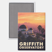 Vintag Griffith Observatory Los Angeles Sunset Magnet (Vorderseite/Rückseite)