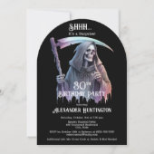 Vintag Grim Sensenmann Überraschung 30. Geburtstag Einladung (Vorderseite)