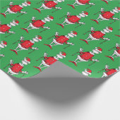 Vintag Grinch Weihnachtsgrün Muster Geschenkpapier (Ecke)