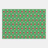 Vintag Grinch Weihnachtsgrün Muster Geschenkpapier Set (Vorderseite)