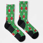 Vintag Grinch Weihnachtsgrün Muster Socken (Rechts)