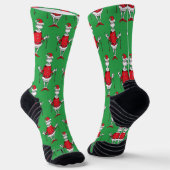 Vintag Grinch Weihnachtsgrün Muster Socken (Gewinkelt)