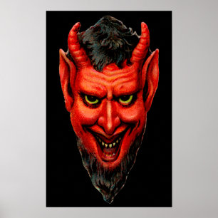 Vintag Grinning Krampus Poster