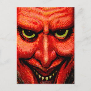 Vintag Grinning Krampus Postkarte