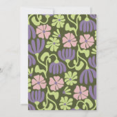 Vintag Groovy Blume Hallo 40. Geburtstag Einladung (Rückseite)