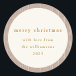 Vintag Groovy Geometric Lines Custom Christmas Runder Aufkleber<br><div class="desc">Vintage Groovy Geometric Lines Custom Merry Christmas Classic Round Sticker</div>