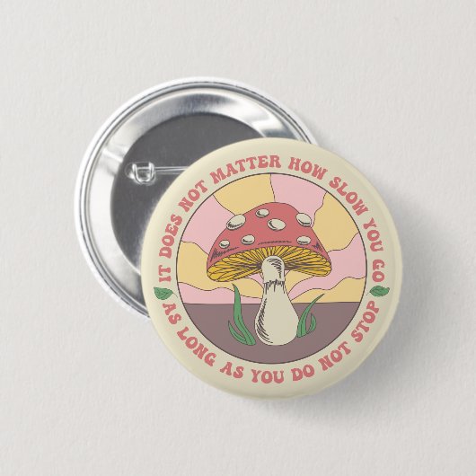 Vintag Groovy Motivierend Mushroom Button (Vorne & Hinten)