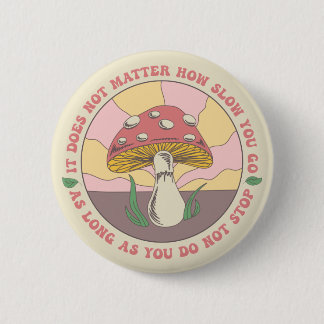 Vintag Groovy Motivierend Mushroom Button