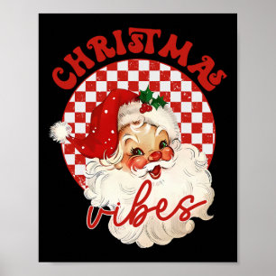 Vintag Groovy Santa Claus Weihnachten Vibes Kinder Poster