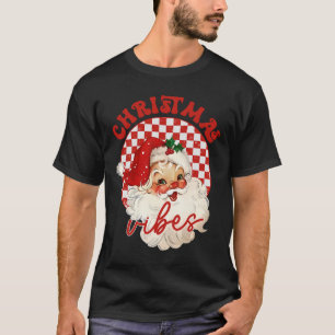 Vintag Groovy Santa Claus Weihnachten Vibes Kinder T-Shirt
