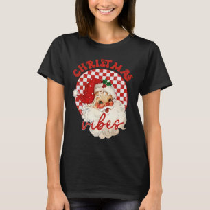 Vintag Groovy Santa Claus Weihnachten Vibes Kinder T-Shirt