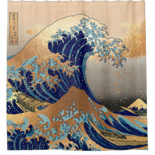 Vintag, Große Welle, Hokusai 葛 飾 北 斎 の 神 奈 川 沖 Duschvorhang