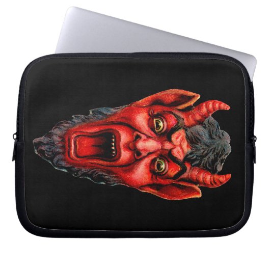 Vintag Growling Krampus Laptopschutzhülle (Vorderseite)