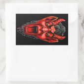Vintag Growling Krampus Rechteckiger Aufkleber (Tasche)