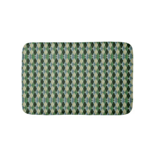 Vintag-grün-beige geometrisches St Patrick-Muster Badematte
