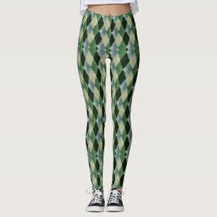 Vintag-grün-beige geometrisches St Patrick-Muster Leggings