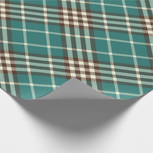 Vintag grün Kariert Geschenkpapier (Ecke)