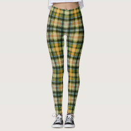 Vintag-grün-orange St Patrick kariertes Muster Leggings