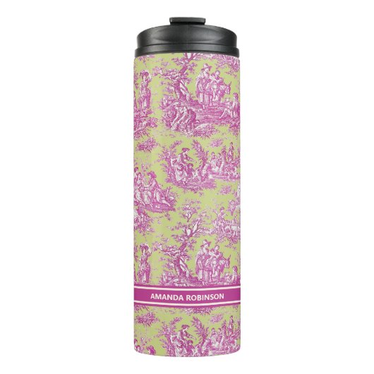 Vintag-grün-rosa-farbene Joule Thermosbecher (Vorderseite)