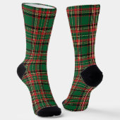 Vintag-grün-schwarz-gelb rustikale Tartan kariert Socken (Gewinkelt)