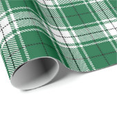 Vintag-grün Schwarz-Weiß rustikale tartan kariert Geschenkpapier (Rolleneckpunkt)