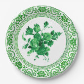 Vintag grün und weiß pappteller (Vorderseite)