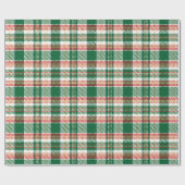 Vintag-grün-weiß-gelb rustikale Tartan kariert Geschenkpapier (Flach)