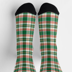 Vintag-grün-weiß-gelb rustikale Tartan kariert Socken