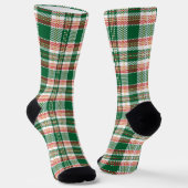 Vintag-grün-weiß-gelb rustikale Tartan kariert Socken (Gewinkelt)