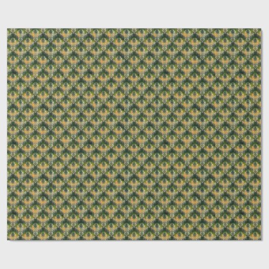 Vintag-grüne Blume Geschenkpapier (Flach)