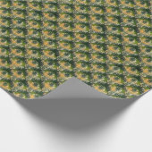 Vintag-grüne Blume Geschenkpapier (Ecke)