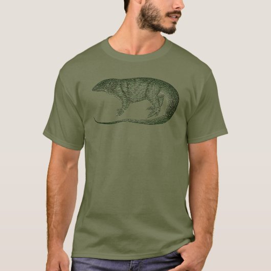 Vintag grüne Lizard Print T-Shirt (Vorderseite)