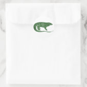 Vintag grüne Lizard Runder Aufkleber (Tasche)