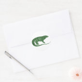 Vintag grüne Lizard Runder Aufkleber (Umschlag)