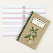 Vintag-grüne Mangostanteil Personalisierte Zusamme Notizblock (Innen)